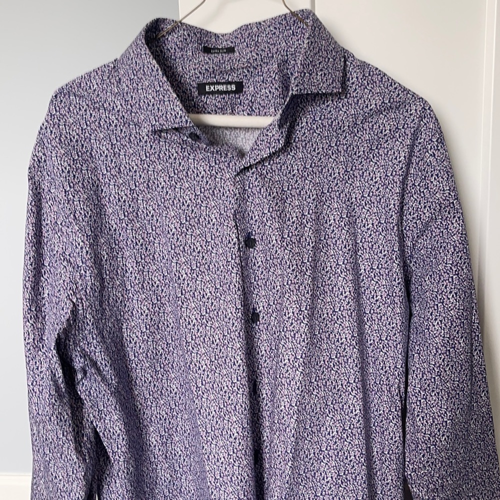 Express extra slim dress floral shirt